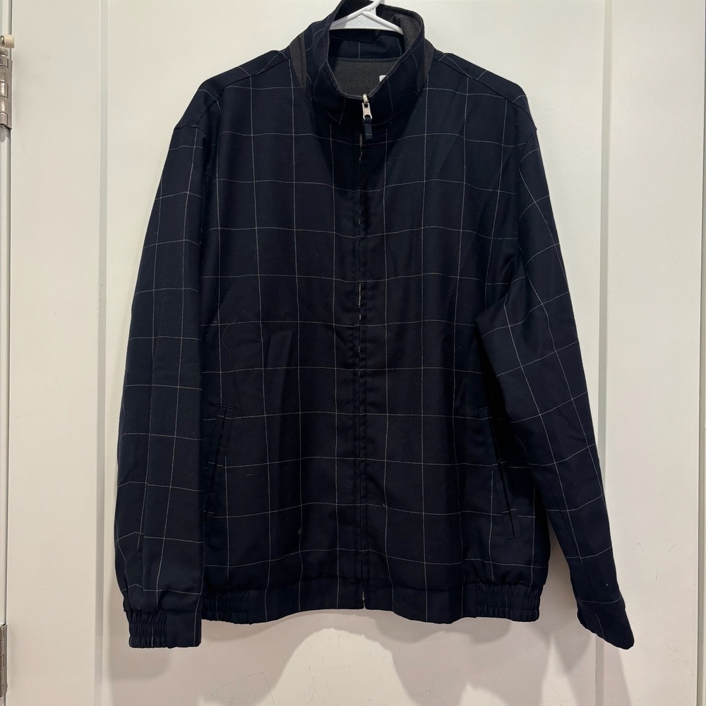 House of Carrington Legend Neville VTG Wool Windowpane Jacket Navy Mens Medium